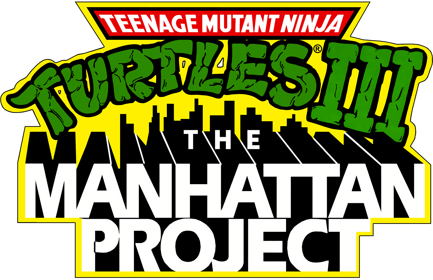 Teenage Mutant Ninja Turtles III The Manhattan Project logo for NES